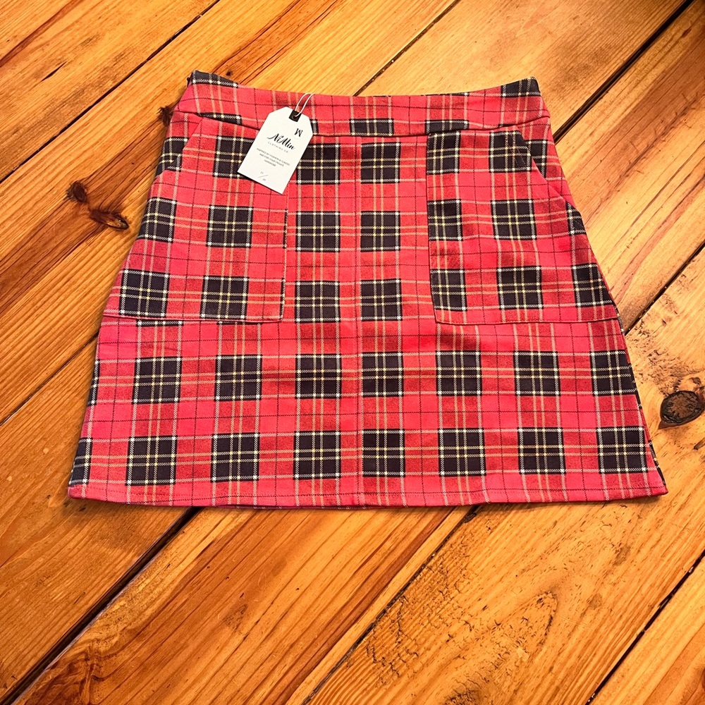 NWT - Super cute red plaid mini skirt